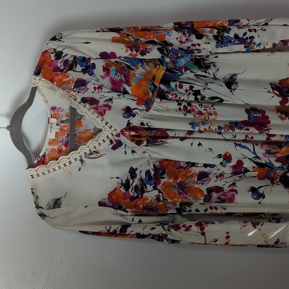 UMGEE USA Floral Boho Multicored Mini Flowy Relaxed Boxy Dress Size Small - Picture 2 of 14